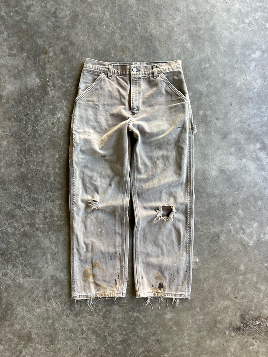 Vintage Distressed Light Brown Carhartt Carpenter Pants - 32