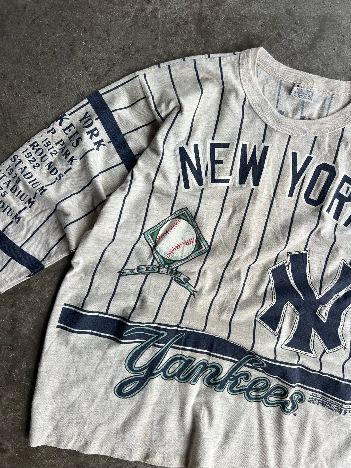 Vintage Striped New York Yankees Long Gone Shirt - XL