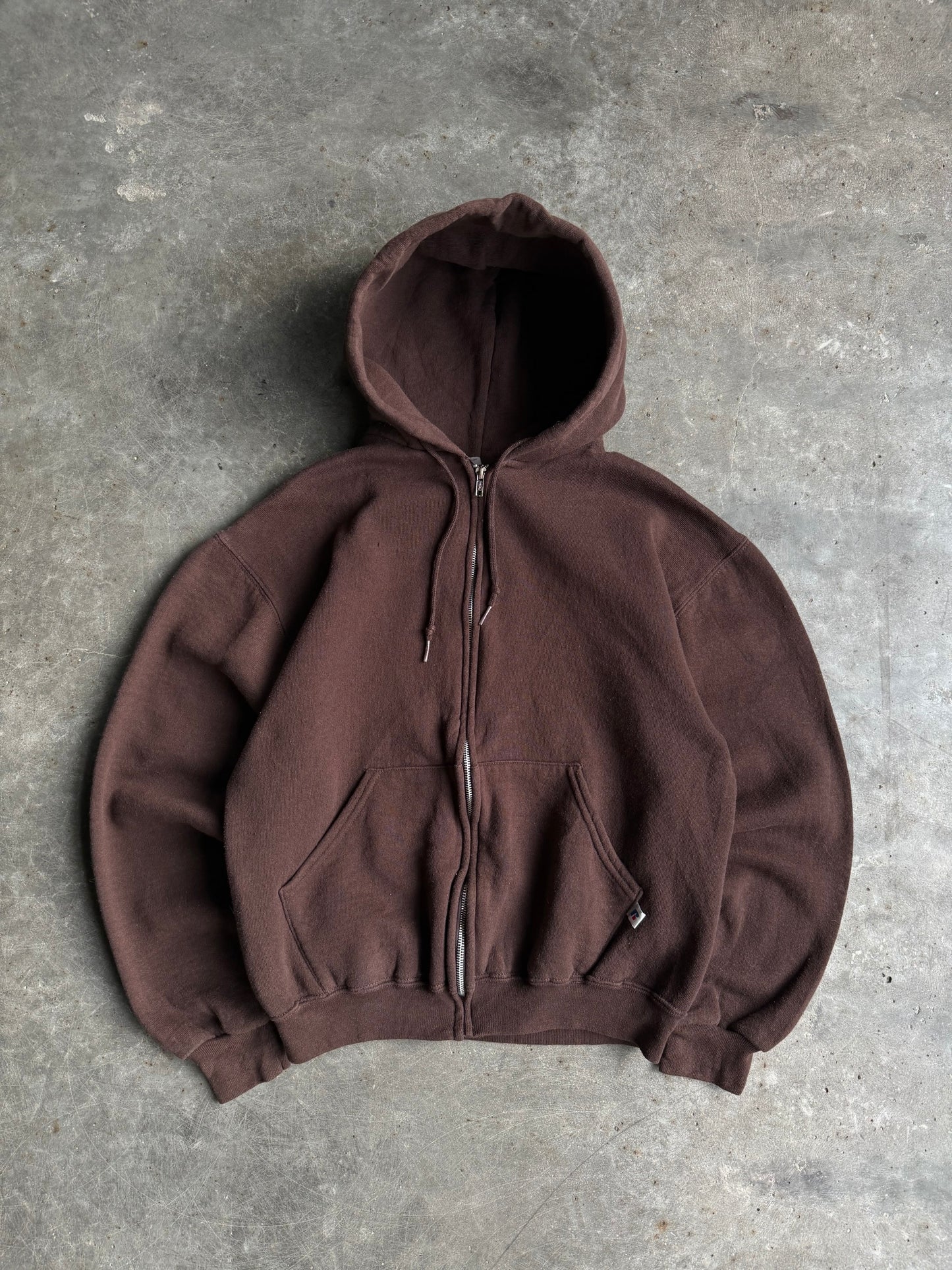 Brown Russell Zip Up Hoodie - S