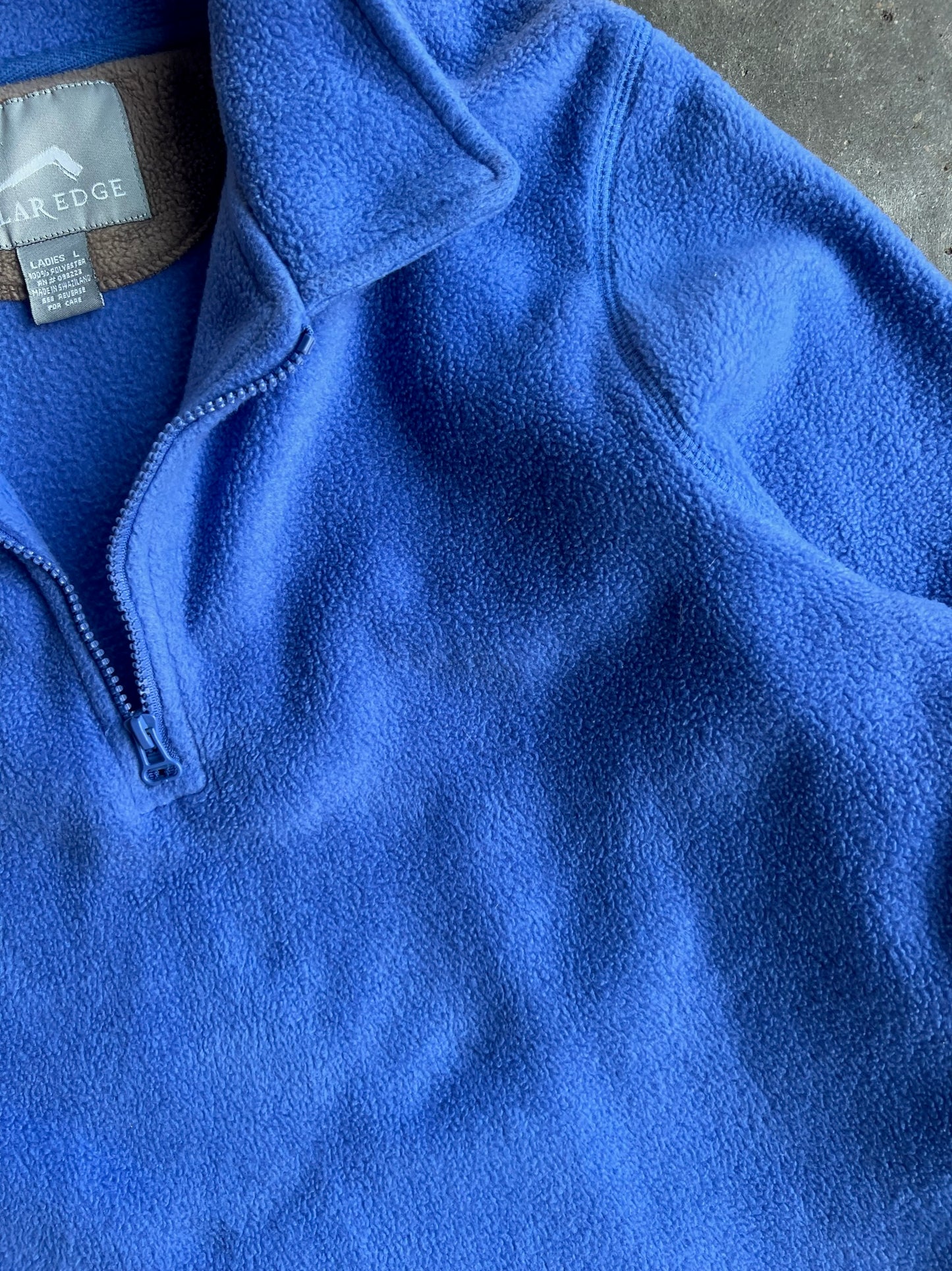 Vintage Blue Fleece Polar Edge Quarter Zip - L