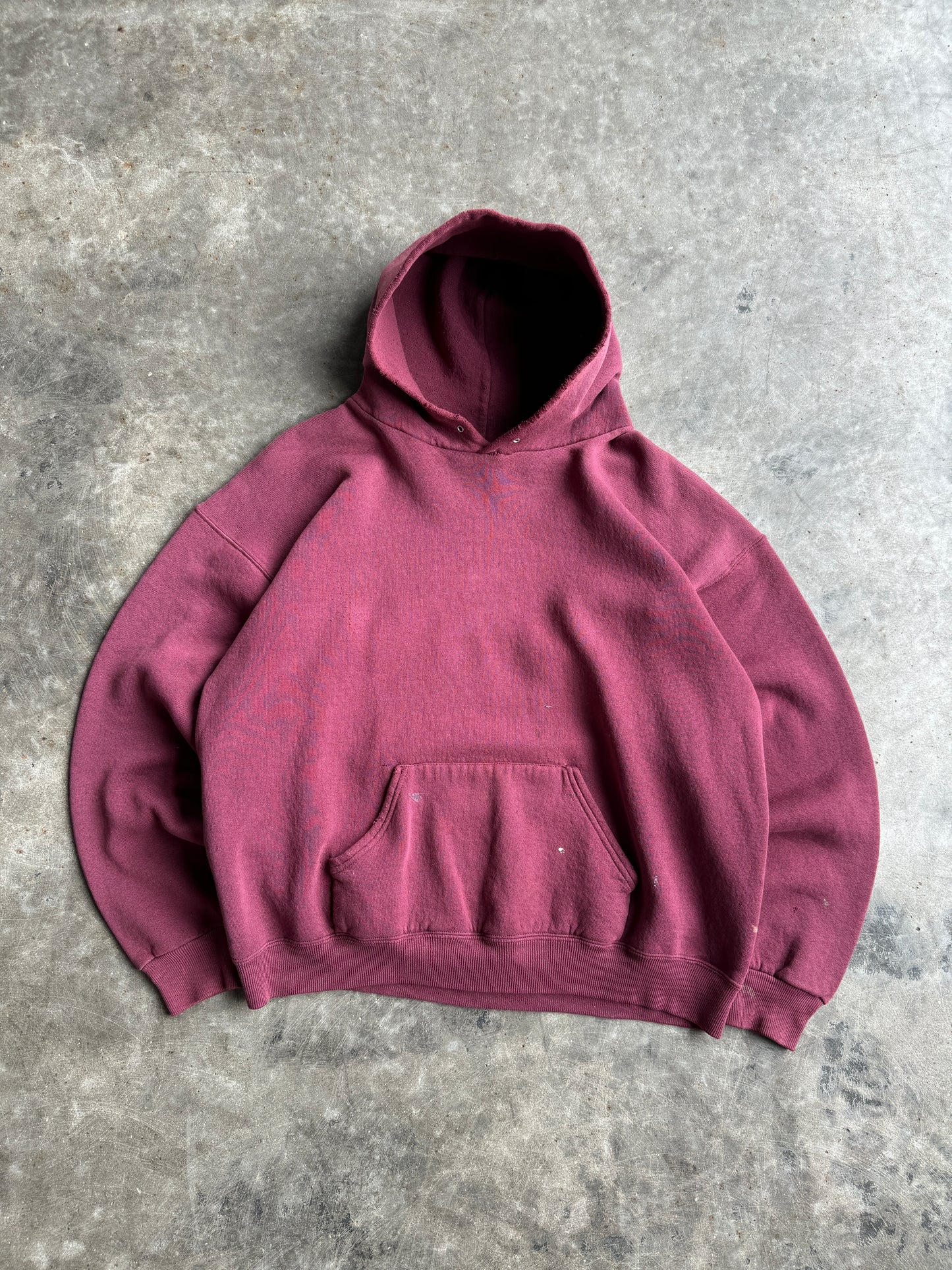 Vintage Lee Maroon Hoodie - L