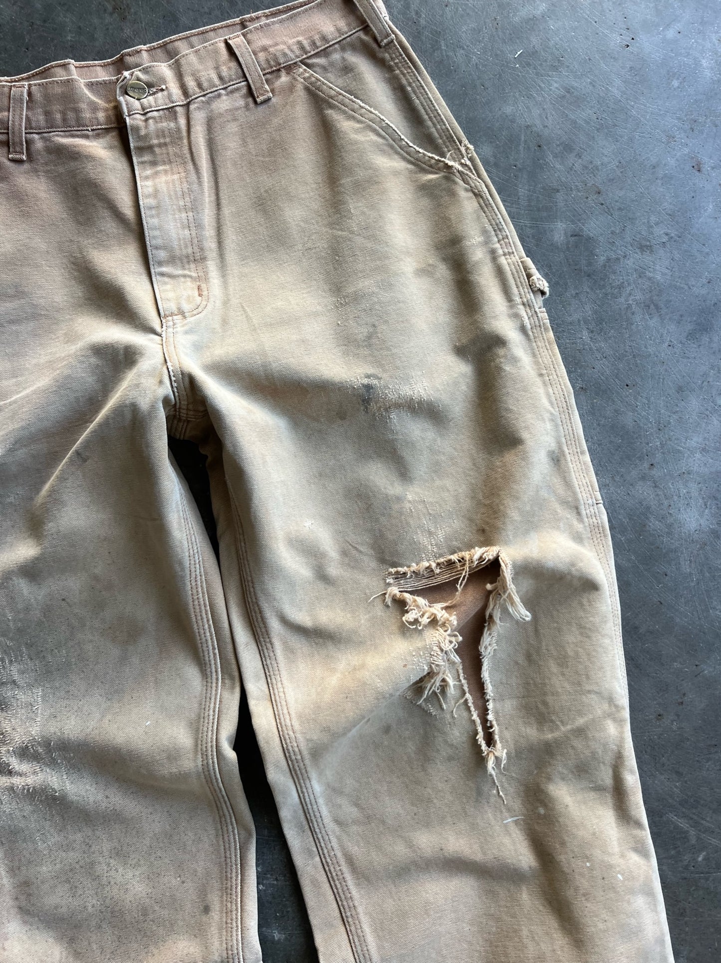 Vintage Distressed Tan Carhartt Carpenter Pants - 34