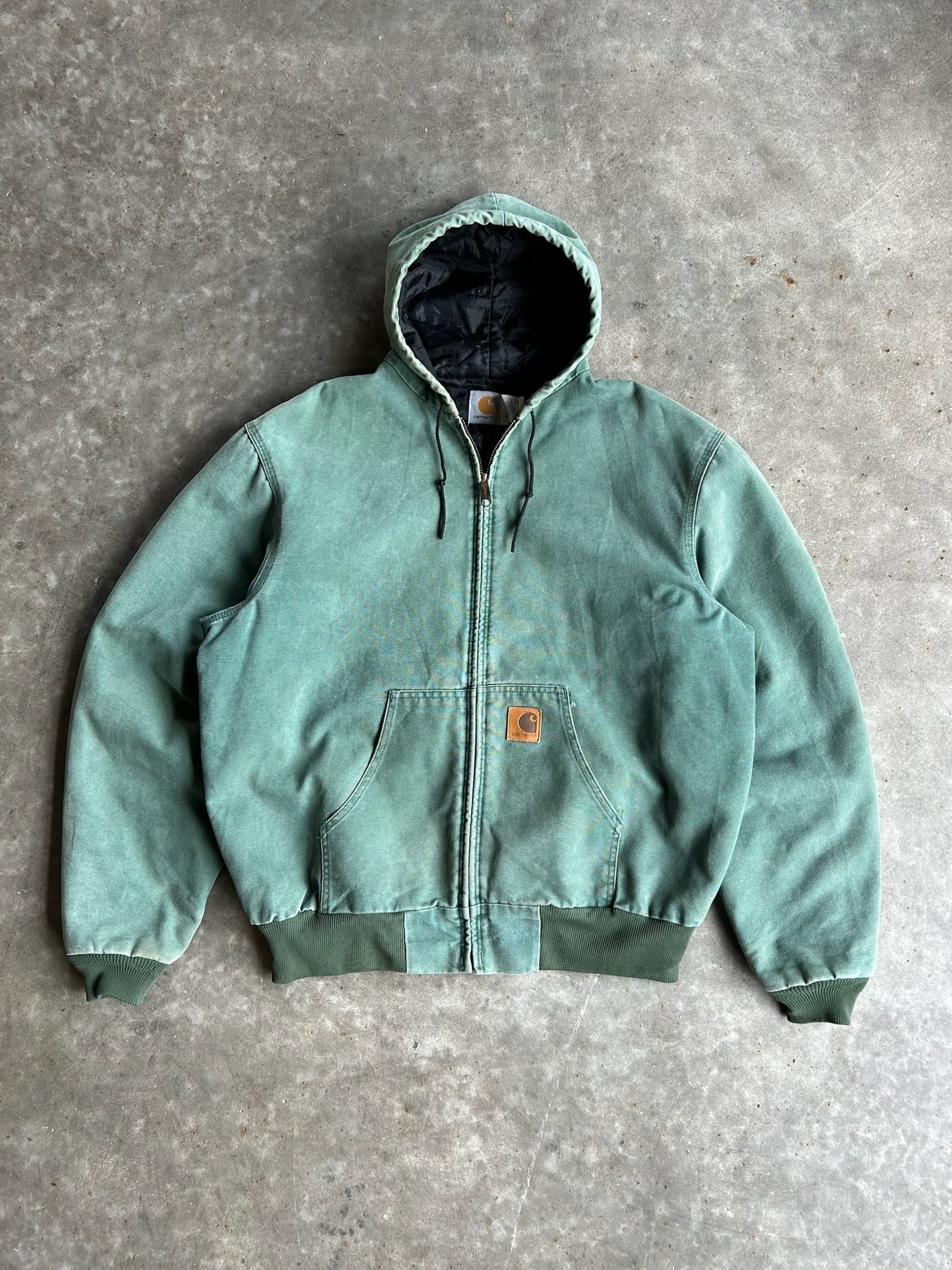 Vintage Green Hooded Carhartt Jacket - XL