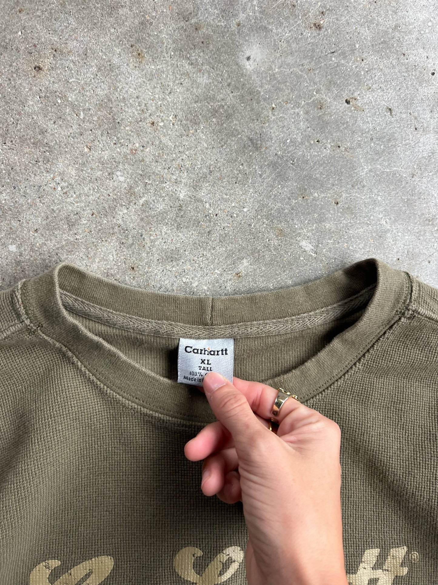 Vintage Army Green Carhartt Thermal - XL