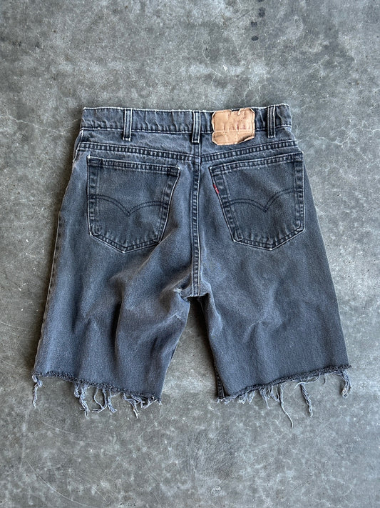 Vintage Black Levi’s Red Tab Distressed Denim Shorts - 31