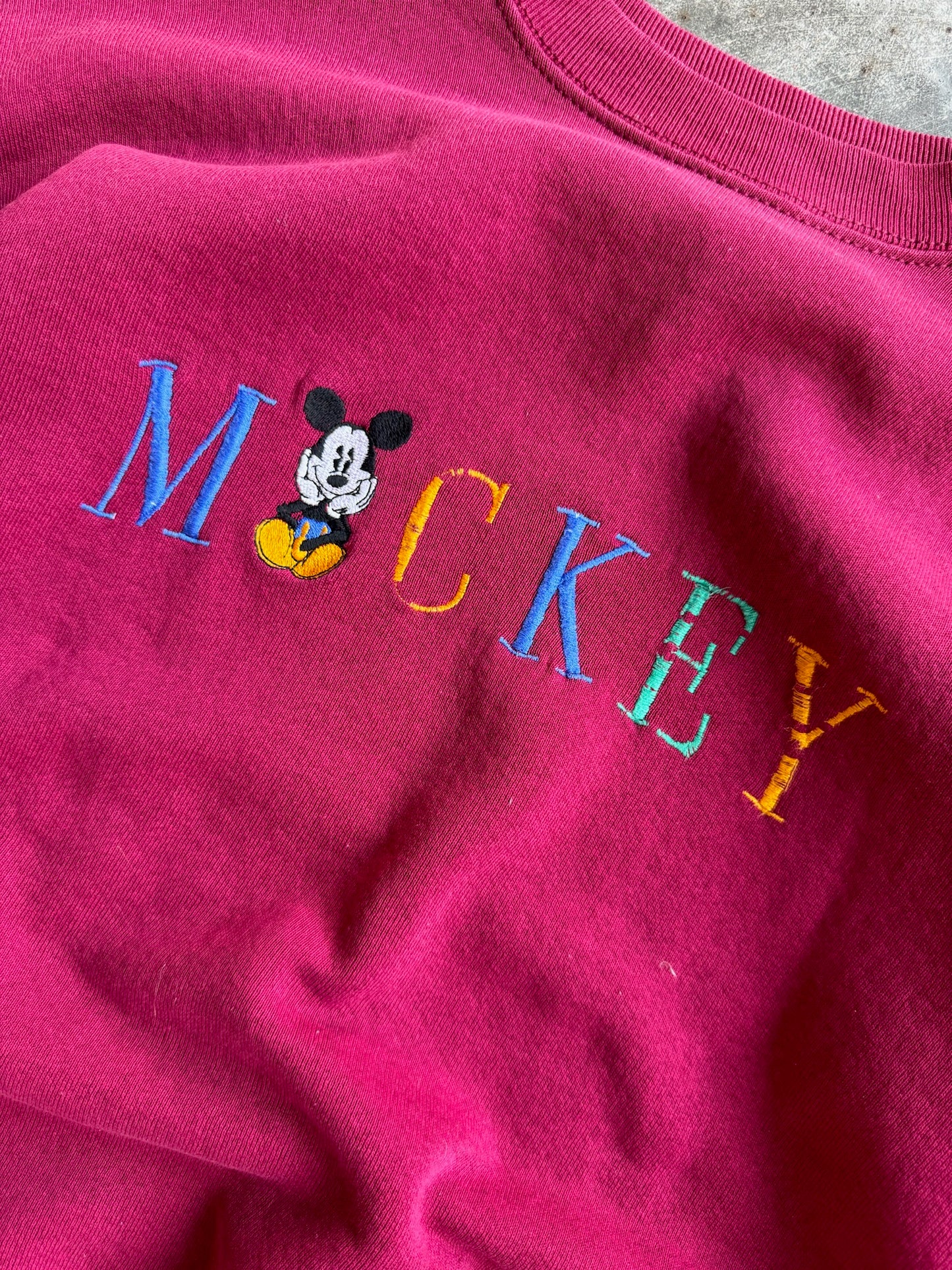 Vintage Maroon Mickey Crew - M