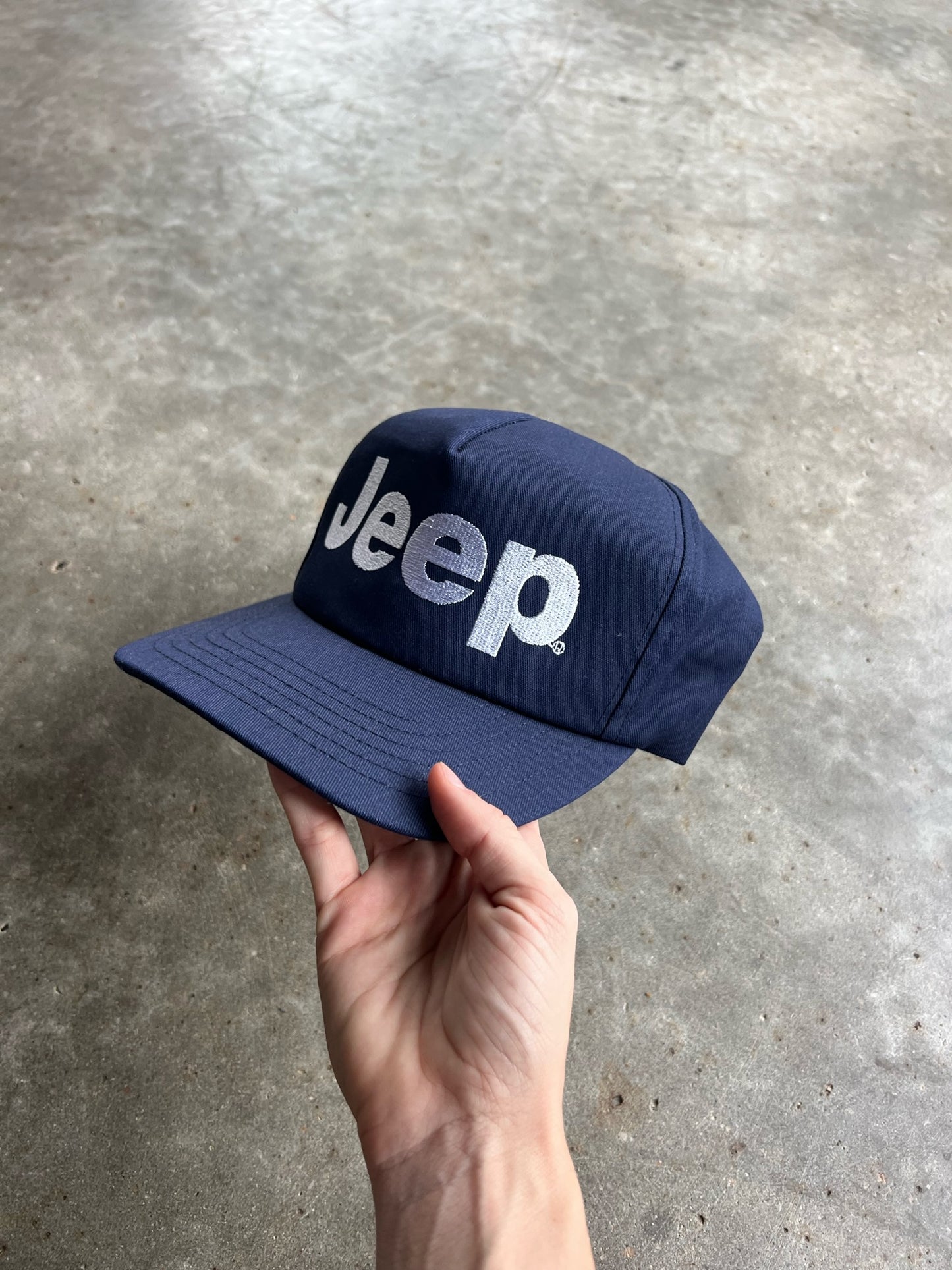 Vintage Navy Jeep Snapback Hat