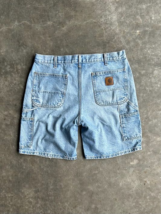 Vintage Light Faded Denim Carhartt Carpenter Shorts - 35