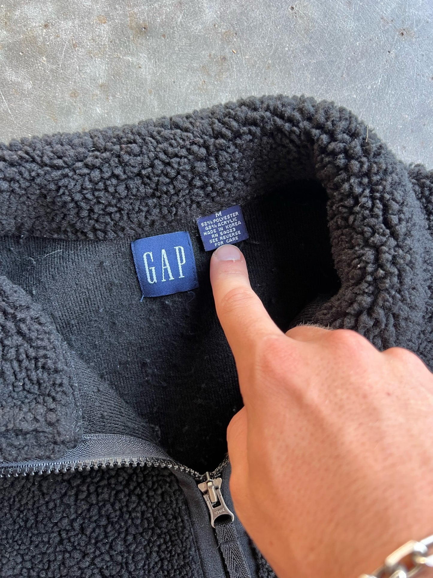 Vintage Black Fleece GAP Quarter Zip - L