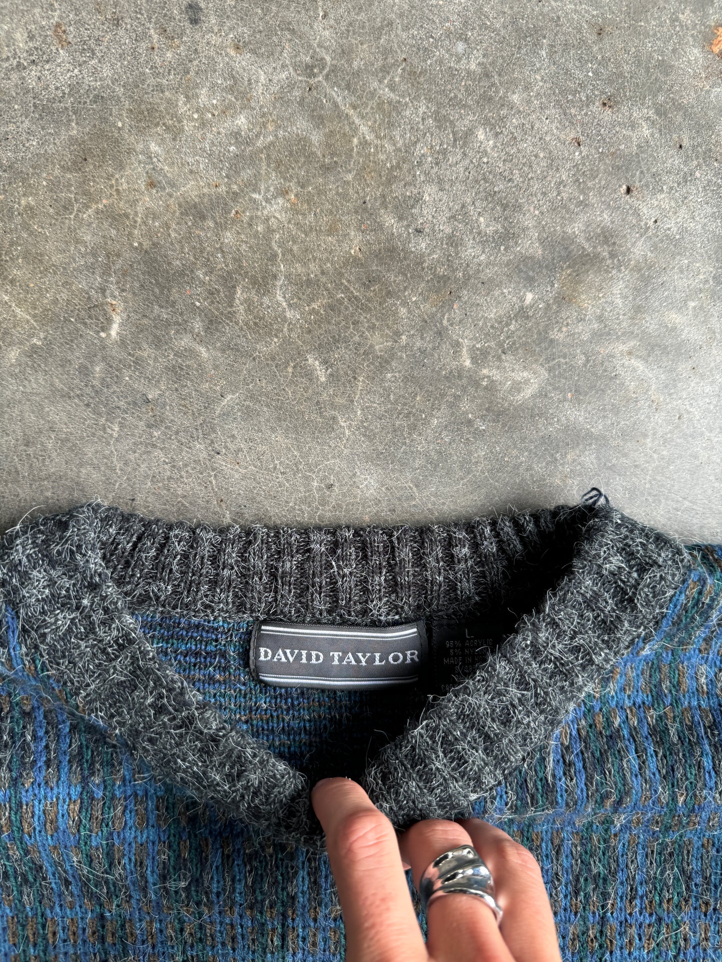 Vintage David Taylor Blue Sweater - L