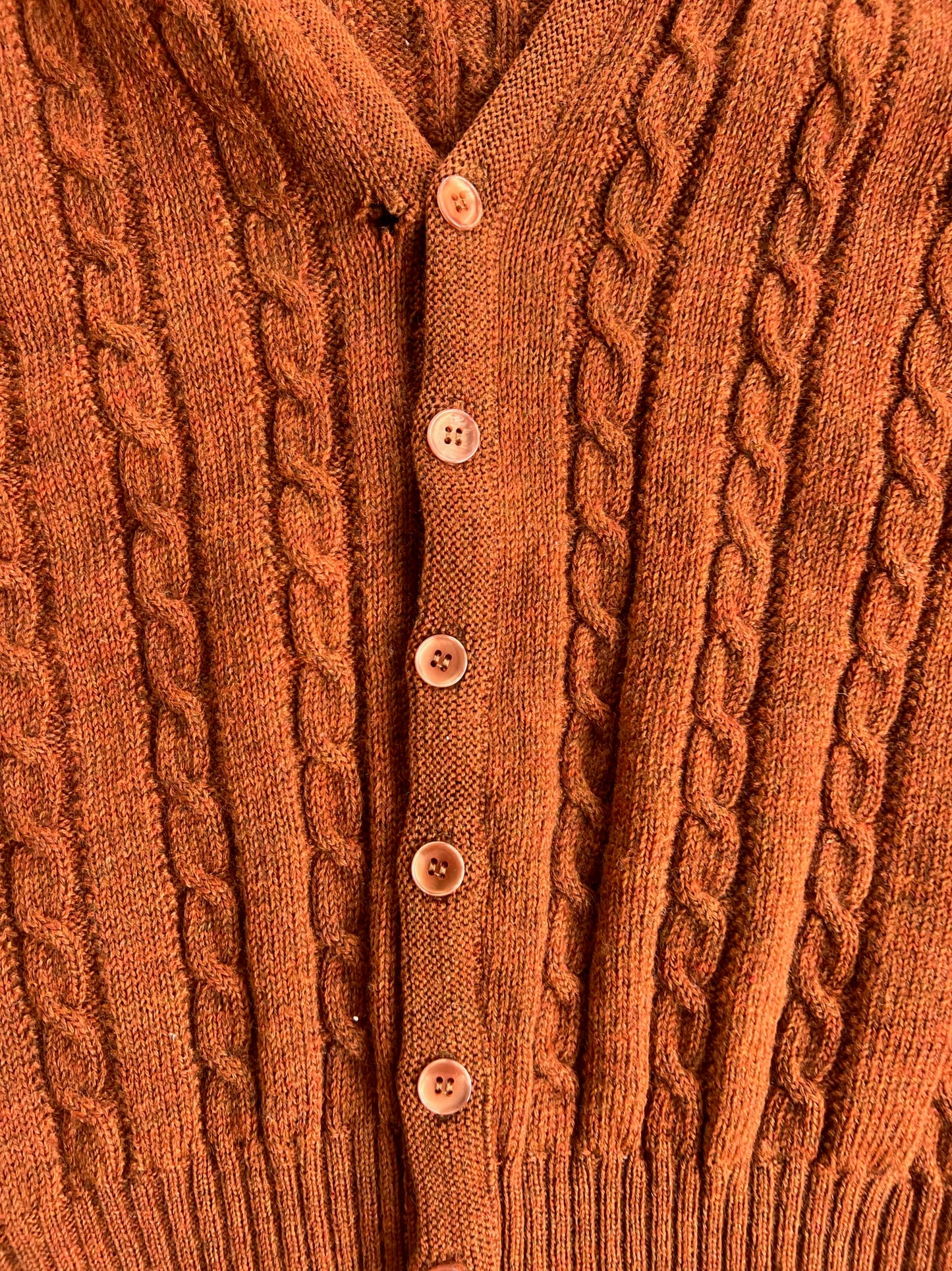 Vintage Burnt Orange Wool Jantzen Cardigan - M