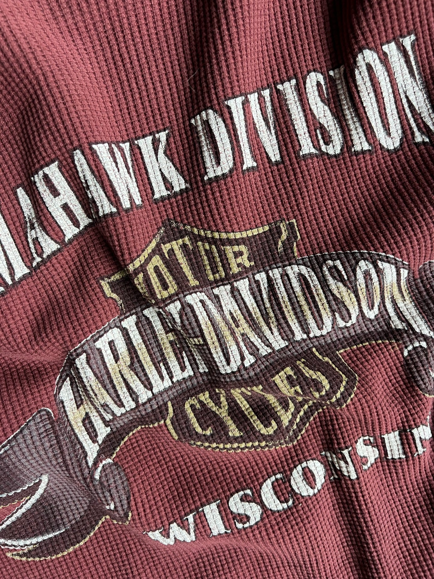 Vintage Red Harley Davidson Thermal - XL