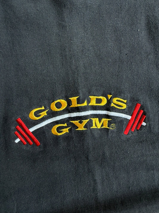Vintage Faded Gold’s Gym Cropped Tee - L
