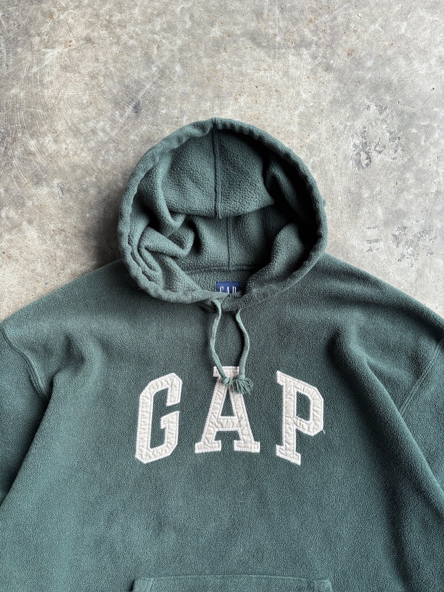 Vintage Forest Green Fleece Gap Hoodie - XL