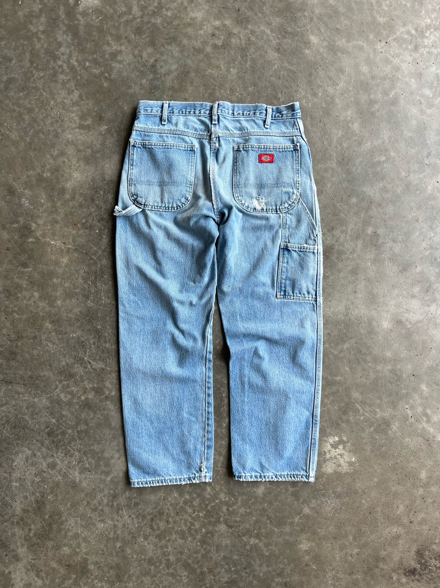 Vintage Distressed Light Wash Dickies Carpenter Pants - 34