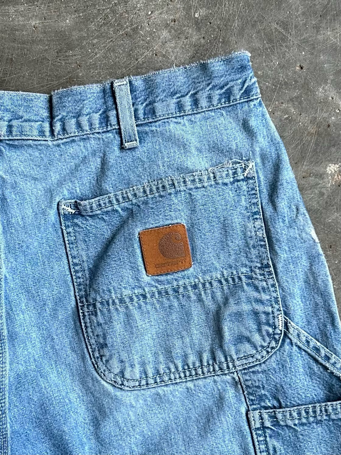 Vintage Denim Carhartt Distressed Carpenter Shorts - 35