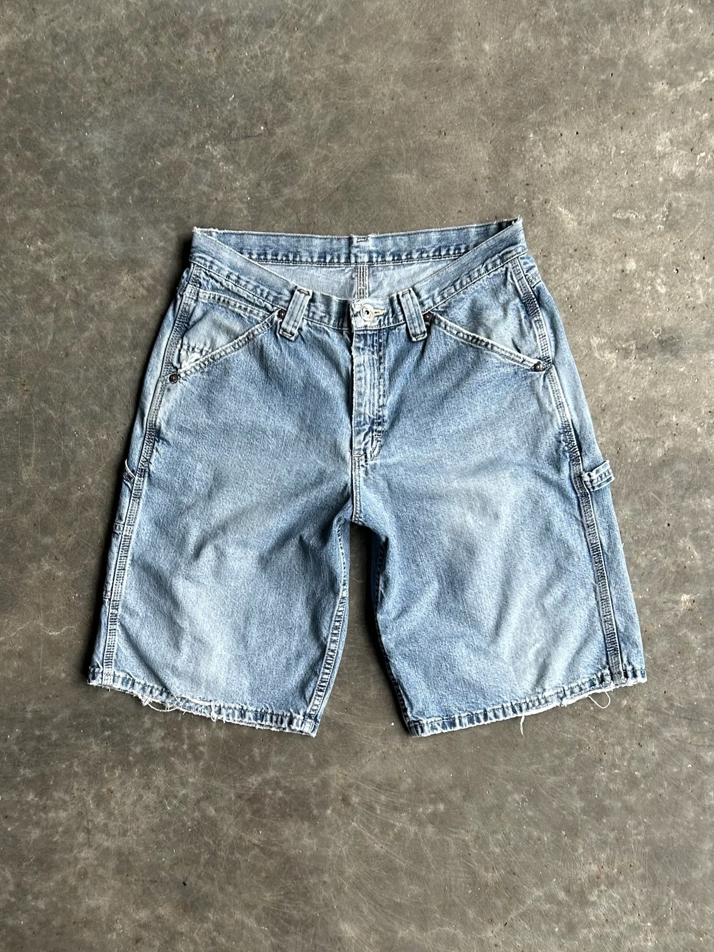 Vintage Faded Lightwash Lee Carpenter Denim Shorts - 32