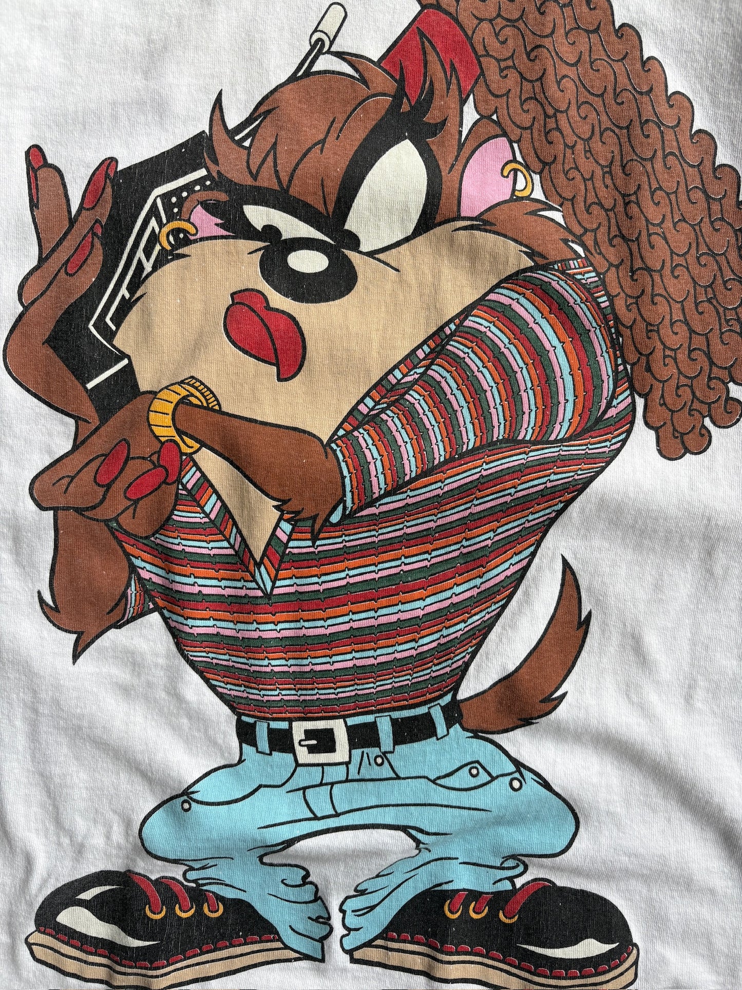 Vintage White ‘Taz’ Tasmanian Devil Tee - L