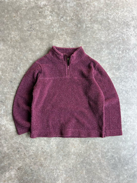 Vintage Maroon Fleece Quarter Zip - L