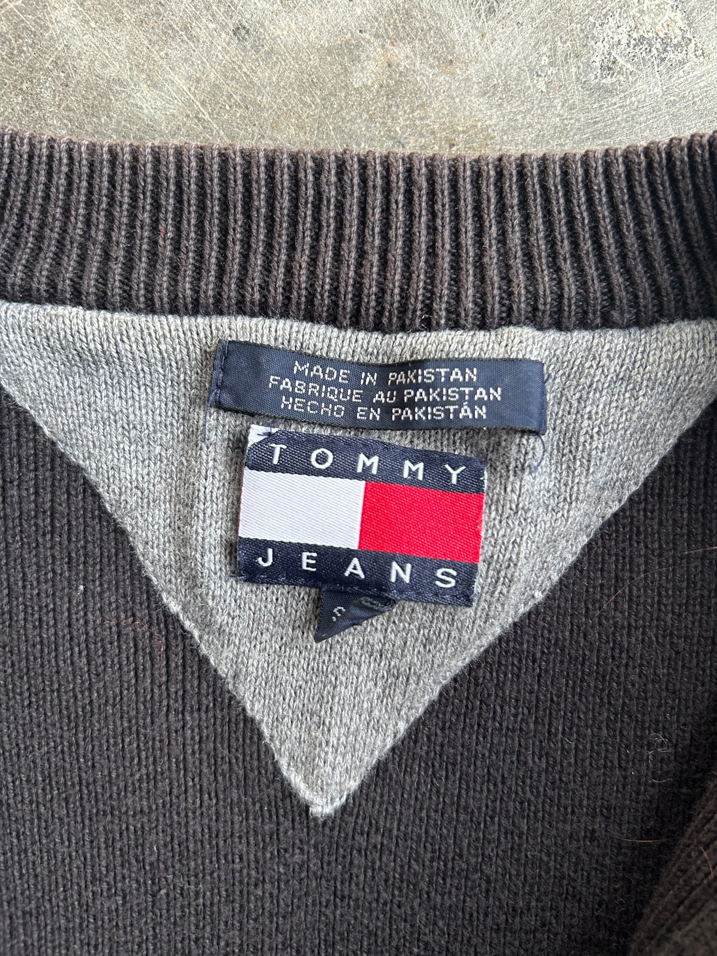 Vintage Tommy Jeans Zip Up Sweater - S