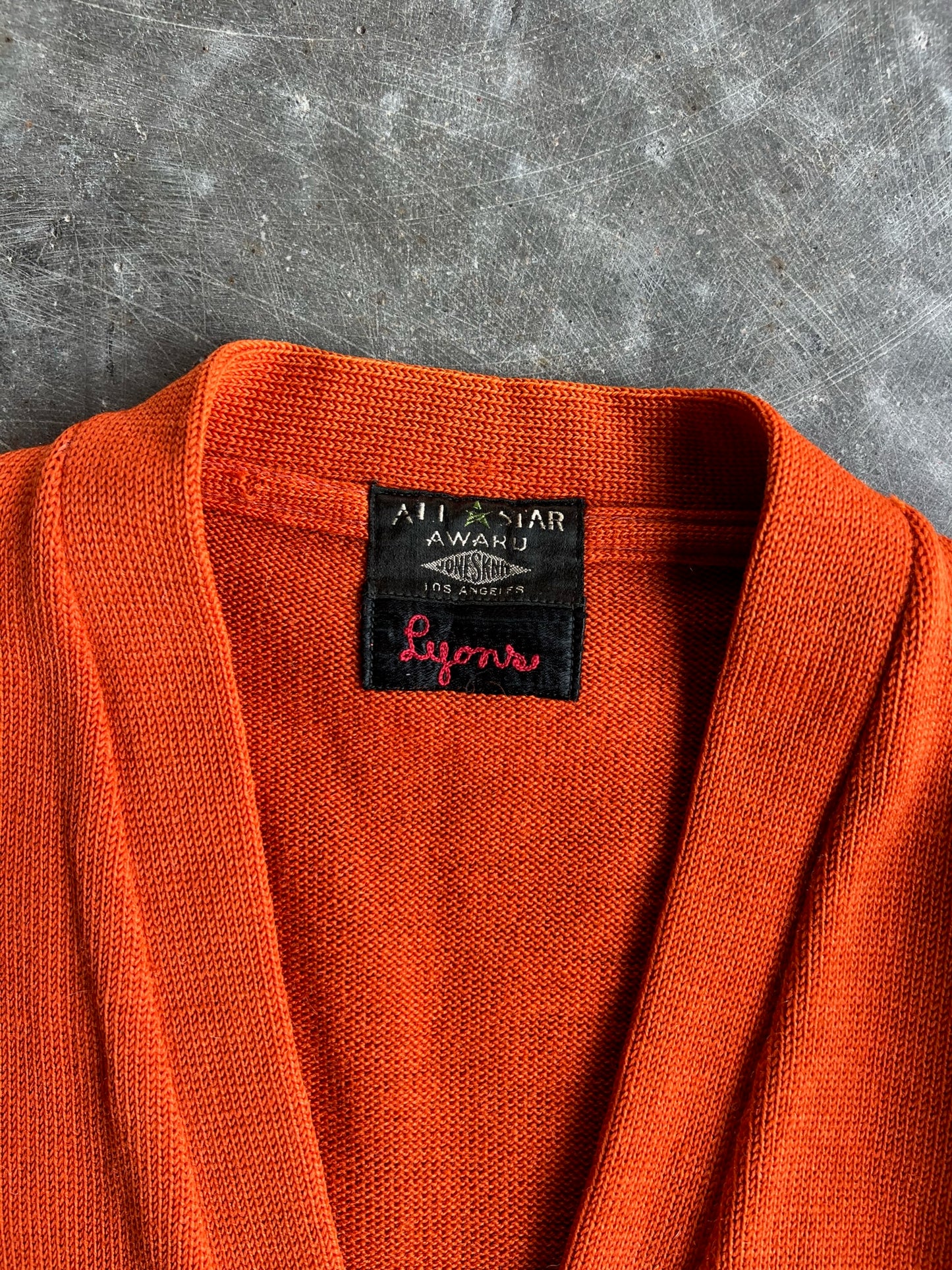 Vintage Orange Button Up All Star Cardigan - M