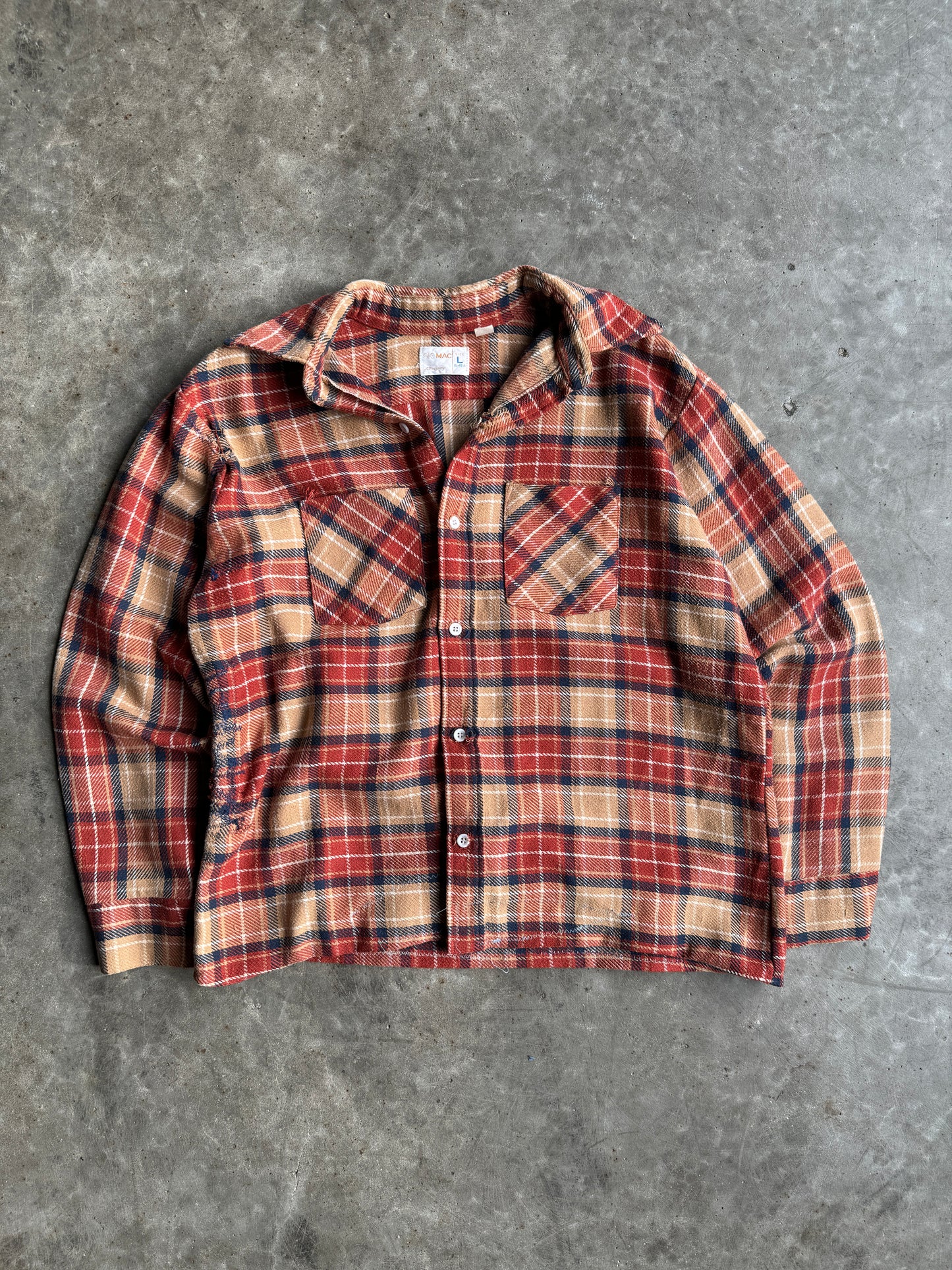 Vintage JC Penny Orange Flannel - L