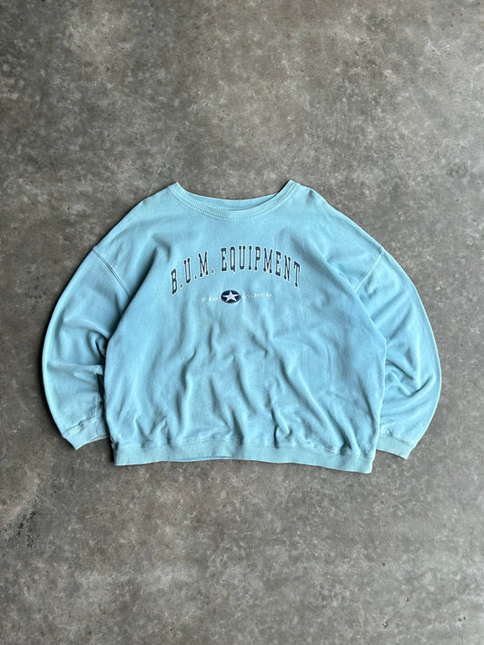 Vintage Turquoise B.U.M. Equipment Crew - XL