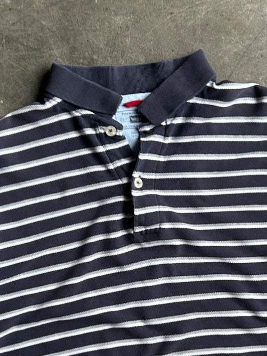 Vintage Navy Striped Wrangler Cropped Polo - M
