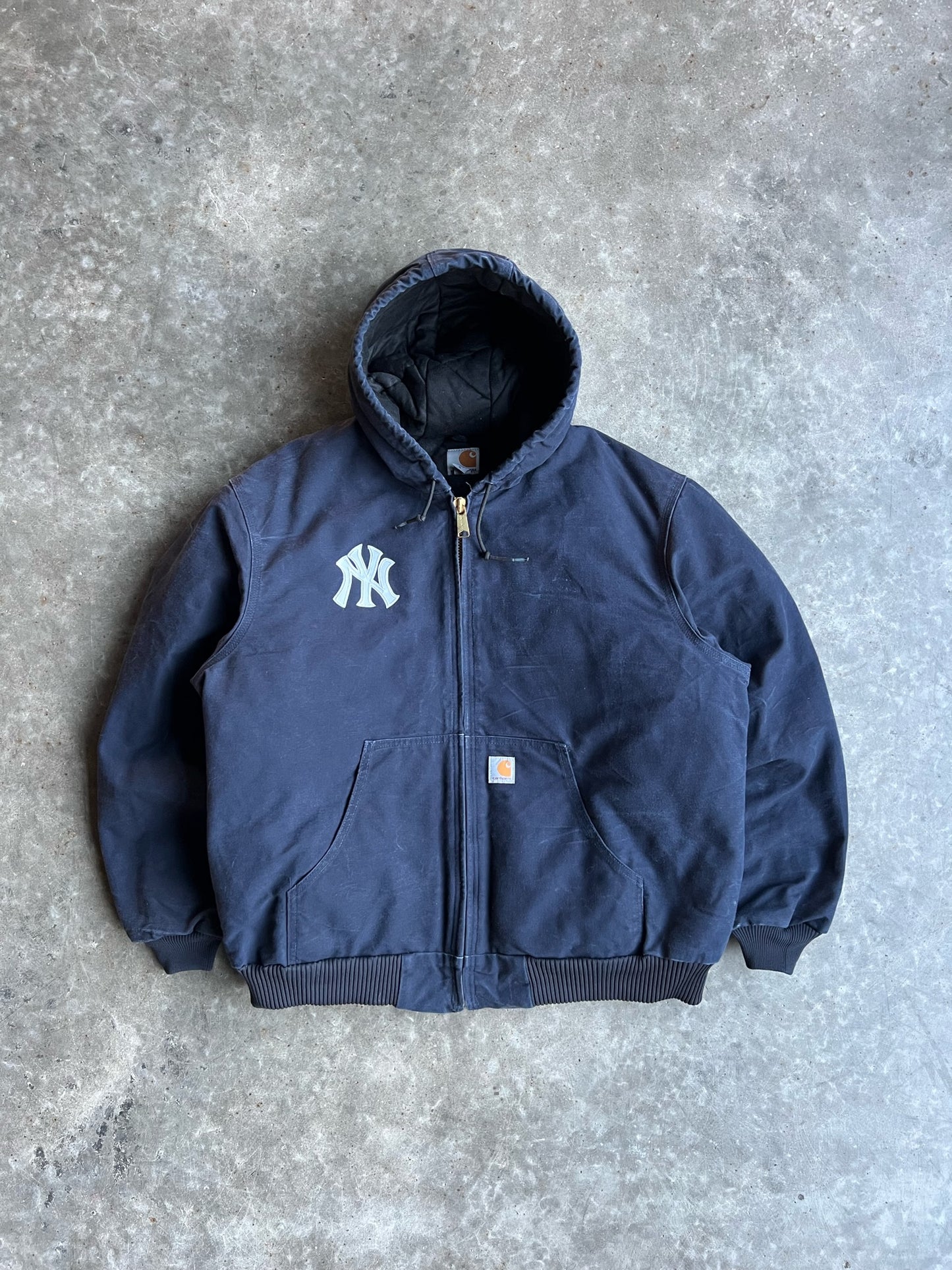 Vintage Yankees Navy Hooded Carhartt Jacket - XL