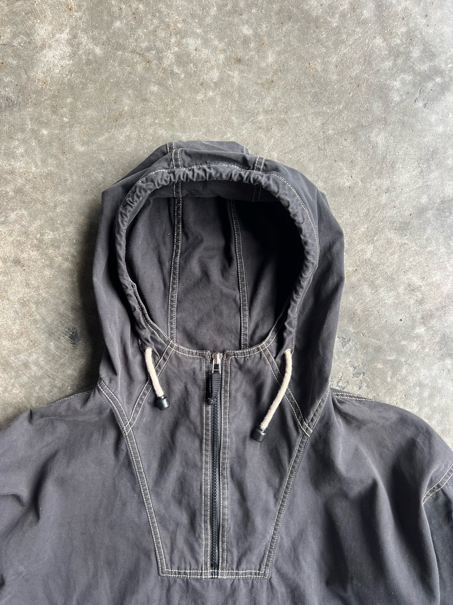 Vintage Black Gap Hooded Quarter Zip Jacket - L