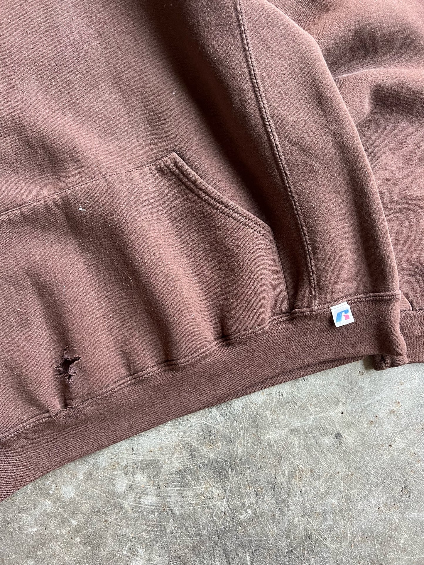 Brown Blank Russell Hoodie - L