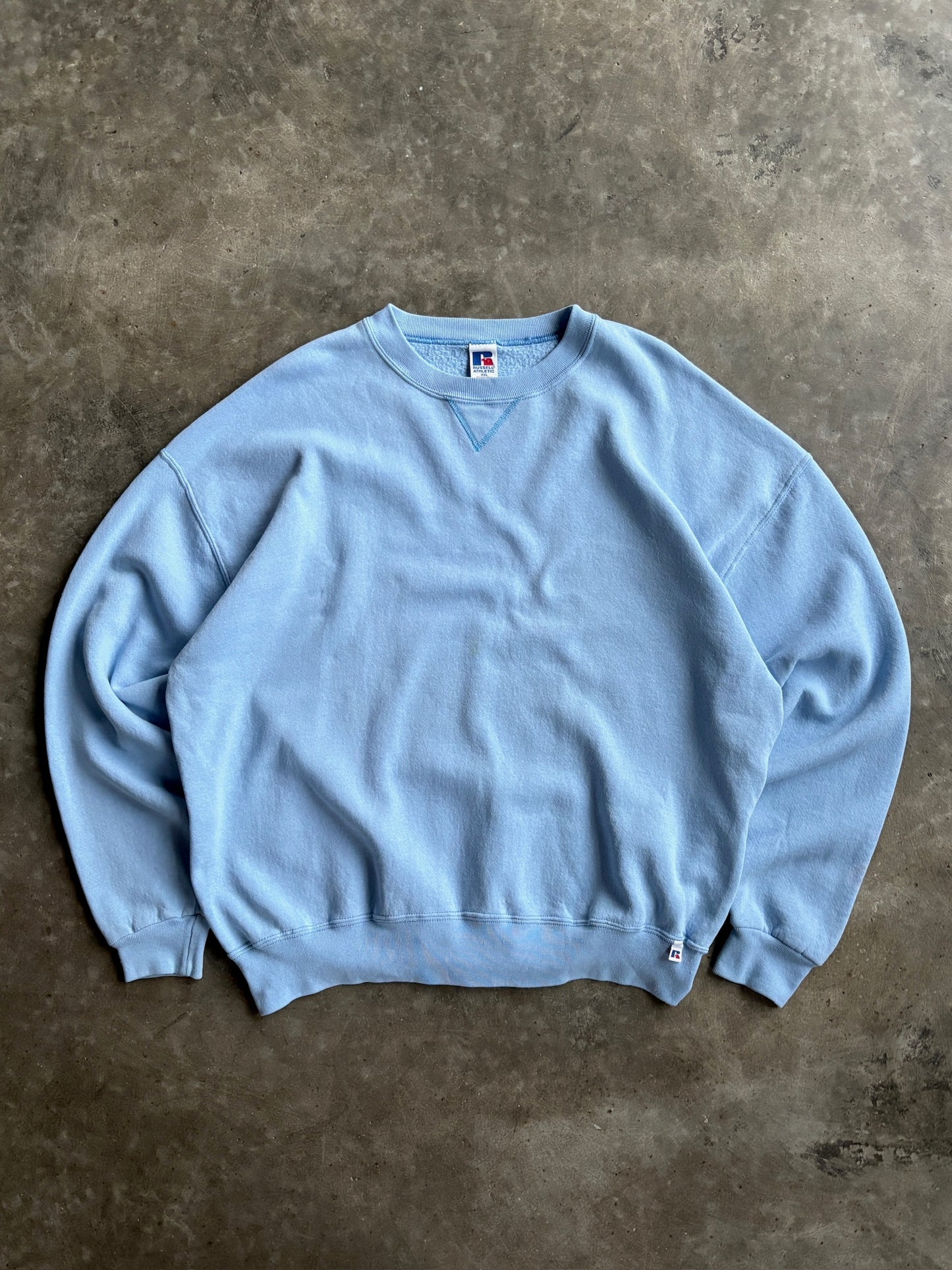 Vintage Baby Blue Blank Russell Crew - XXL