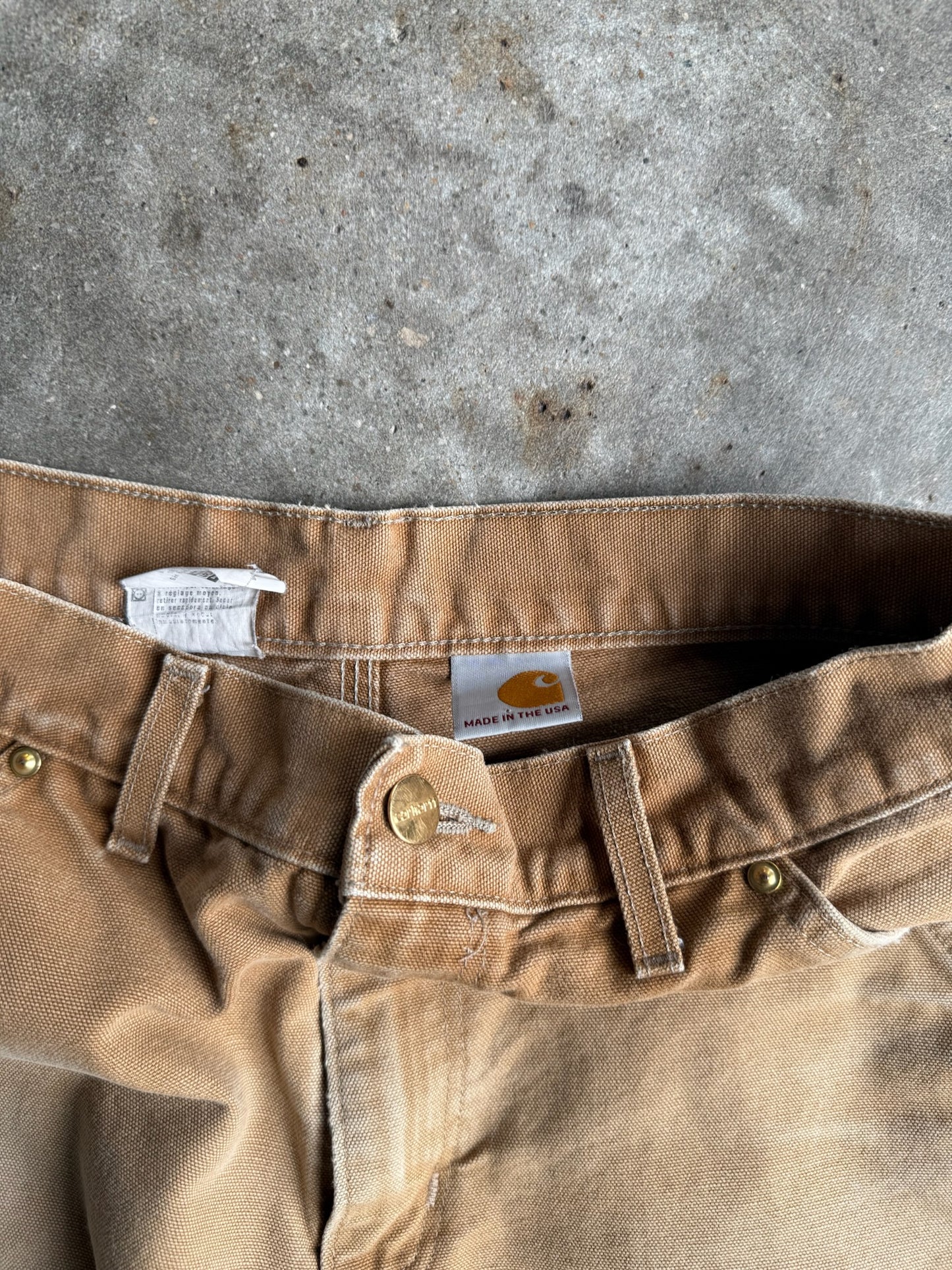 Vintage Tan Double Knee Carhartt Carpenter Pants - 30