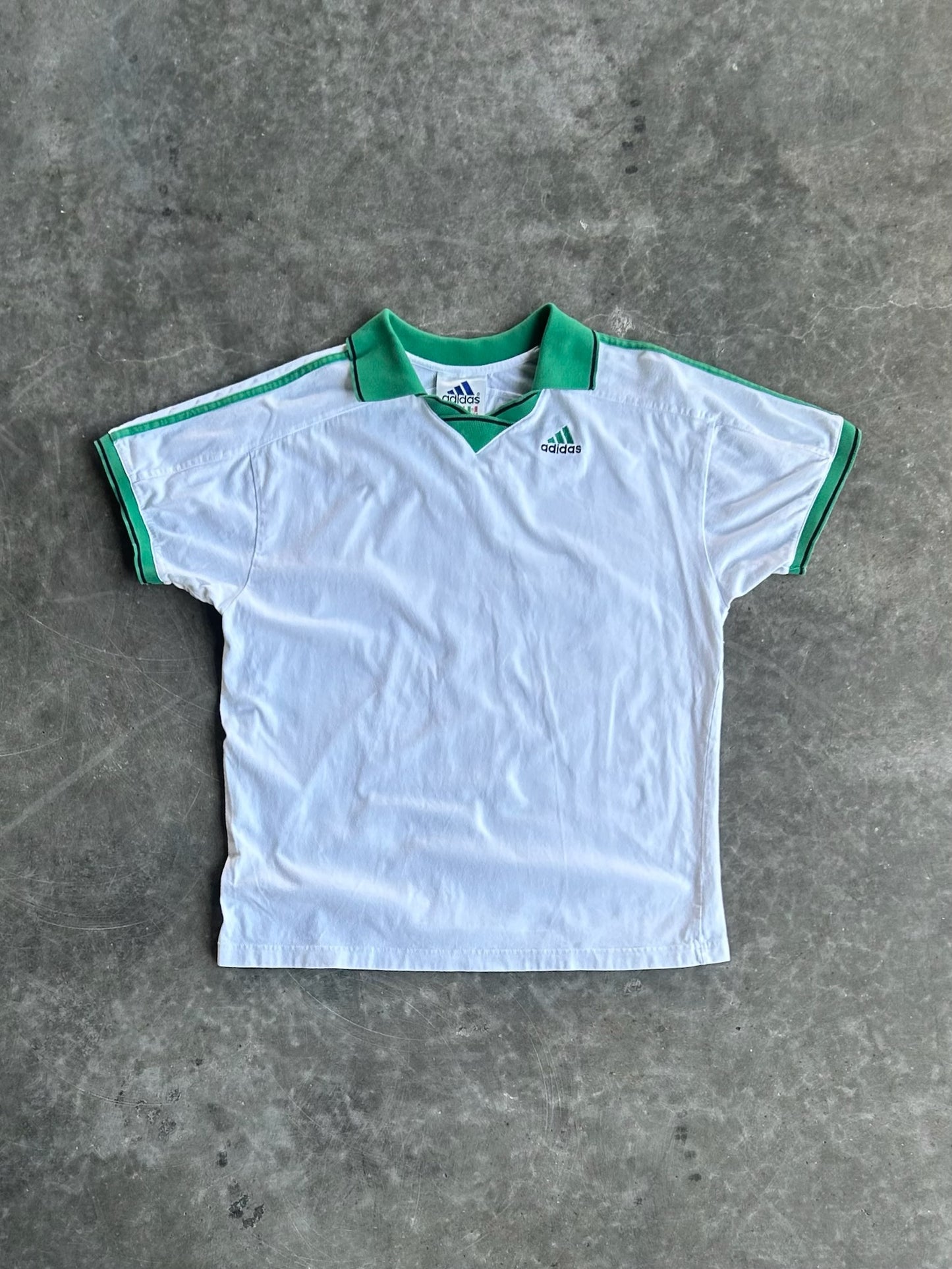 Vintage White Adidas Polo Tee - L