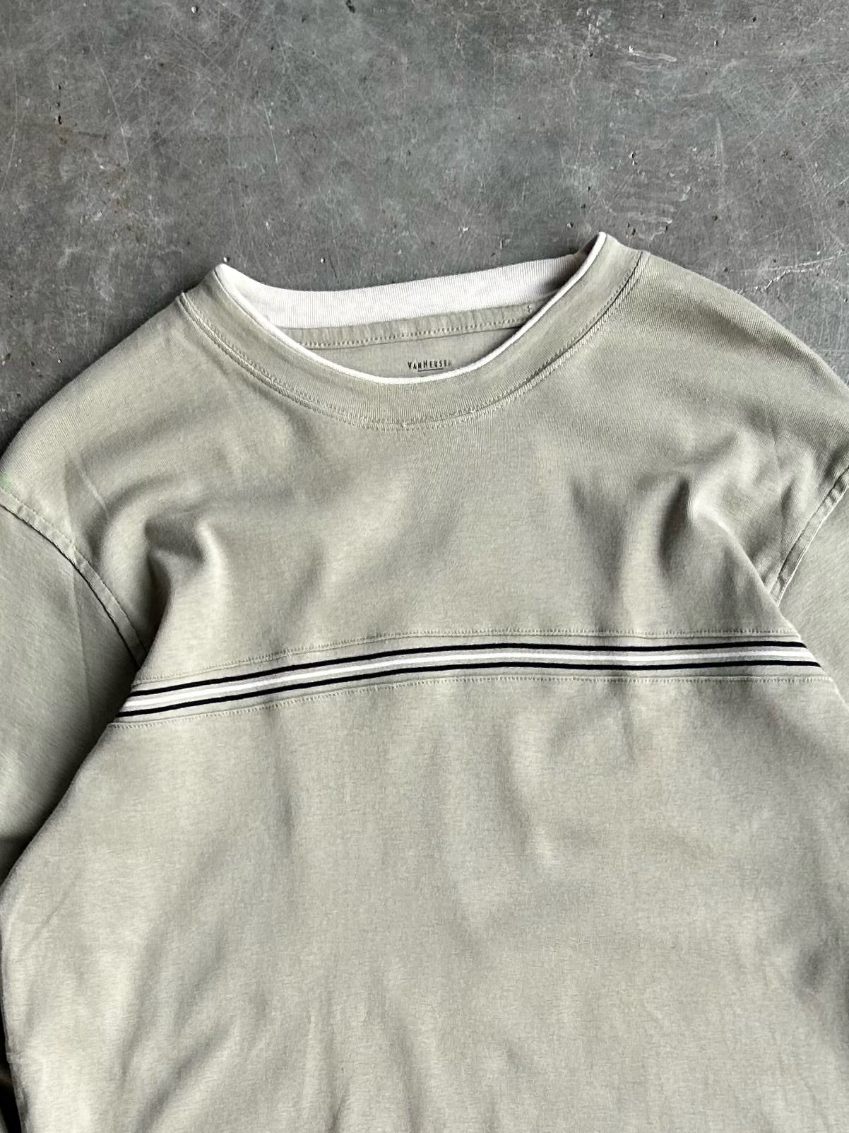 Sage Green Stripe Long Sleeve - M