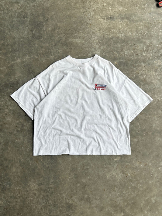 Vintage Bud Light 1998 Billiards Graphic Cropped Tee - XL
