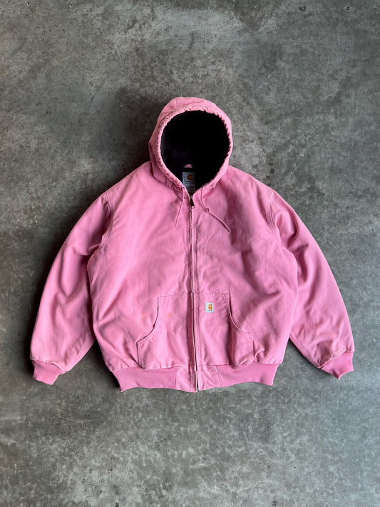 Baby Pink Hooded Carhartt Jacket - XXL