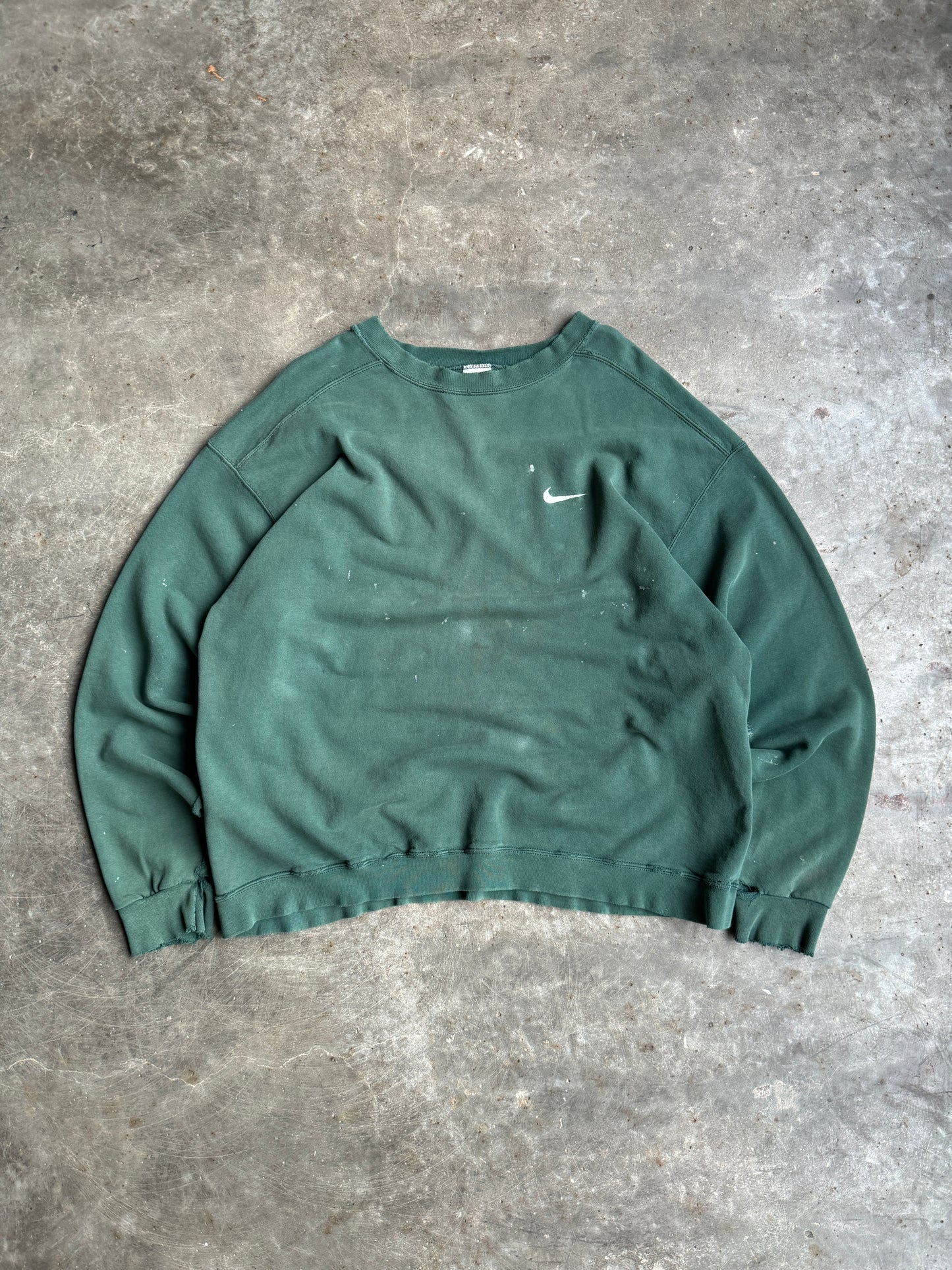 Vintage Green Mini Swoosh Nike Crew - XL