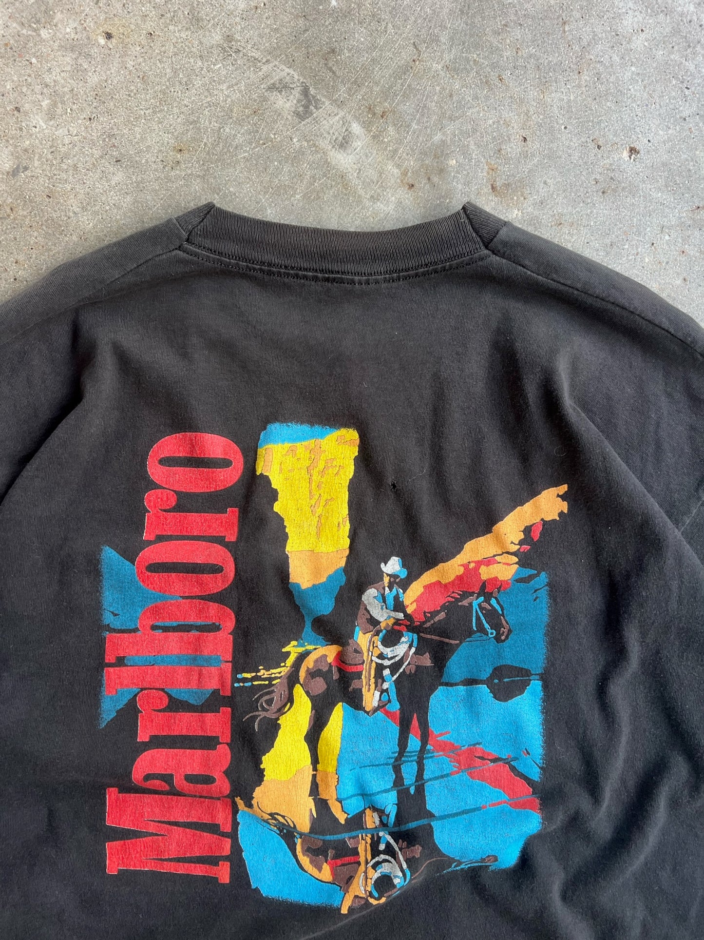 Vintage Black Marlboro Cowboy Shirt - XL