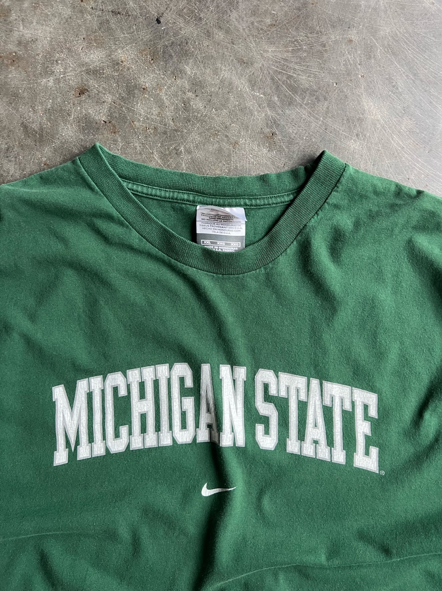 Vintage Green Cropped Michigan State Shirt - XXL