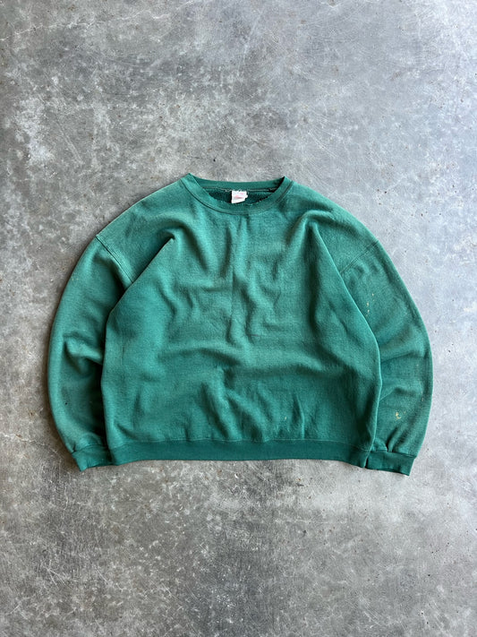 Vintage Forest Green Hanes Crew - XL