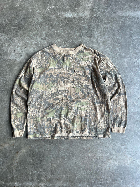 Vintage Faded Duxbak Realtree Camo Long Sleeve Shirt - XL