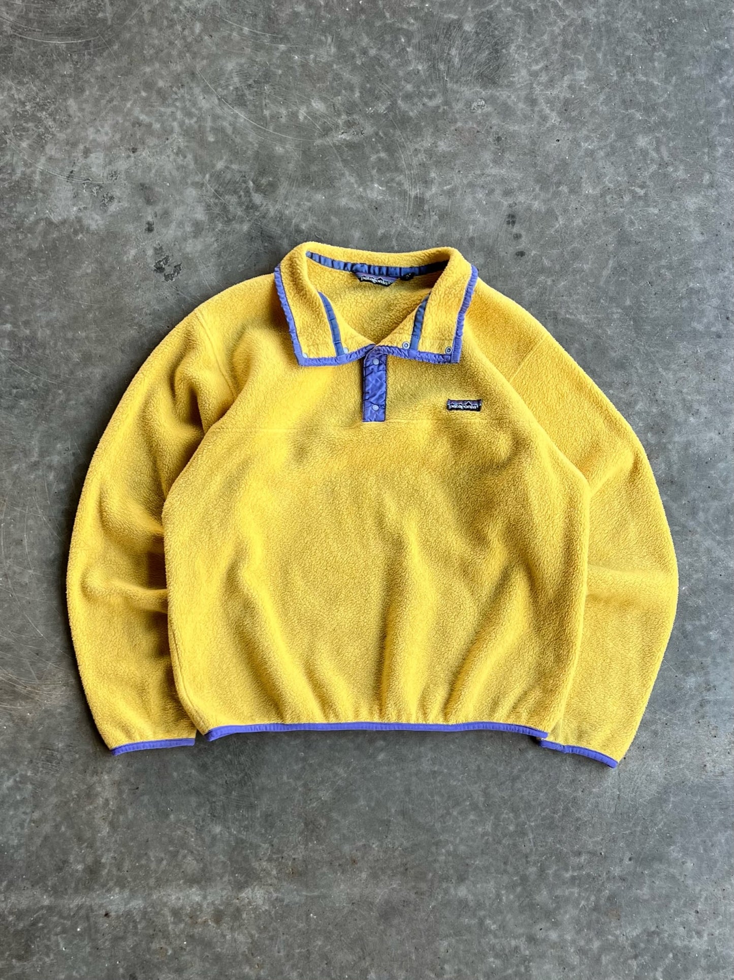 Vintage Yellow Fleece Patagonia T Snap - L