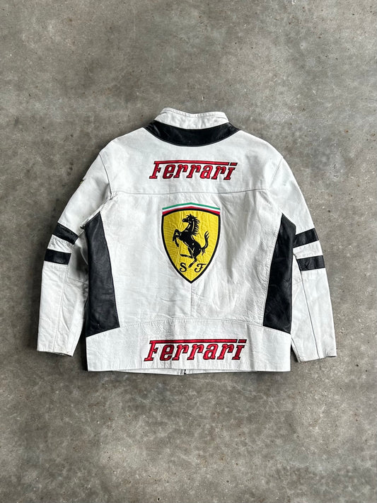 Vintage Ferrari Leather Racing Jacket - L