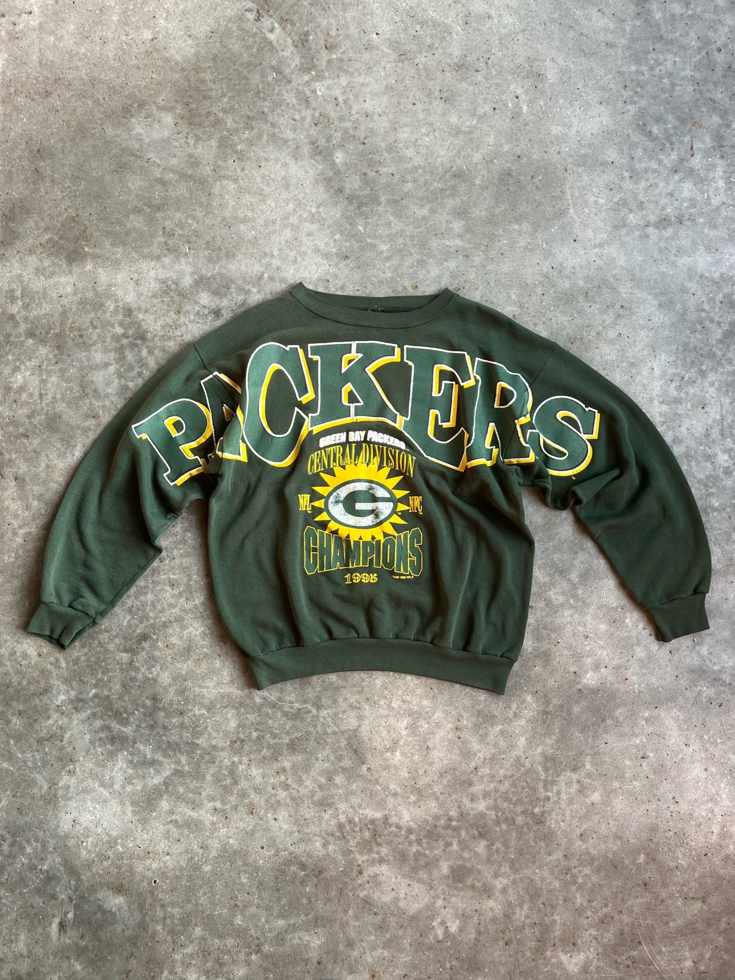 Vintage Green Bay Packers Central Division Champions Crew - XL