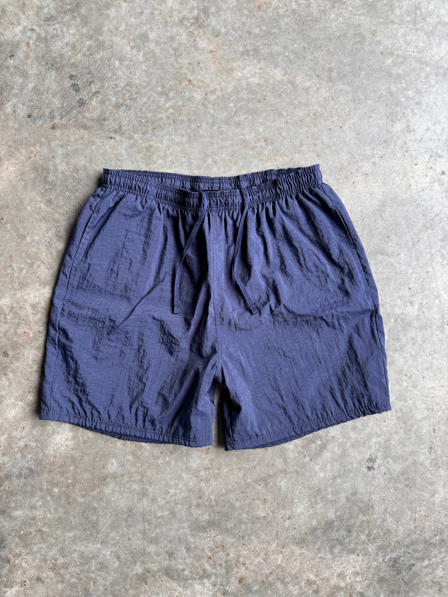 Vintage Reworked Navy Blue Adidas Shorts - L