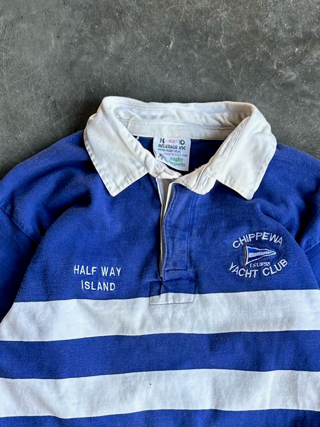 Vintage Chippewa Yacht Club Polo Rugby Long Sleeve - M