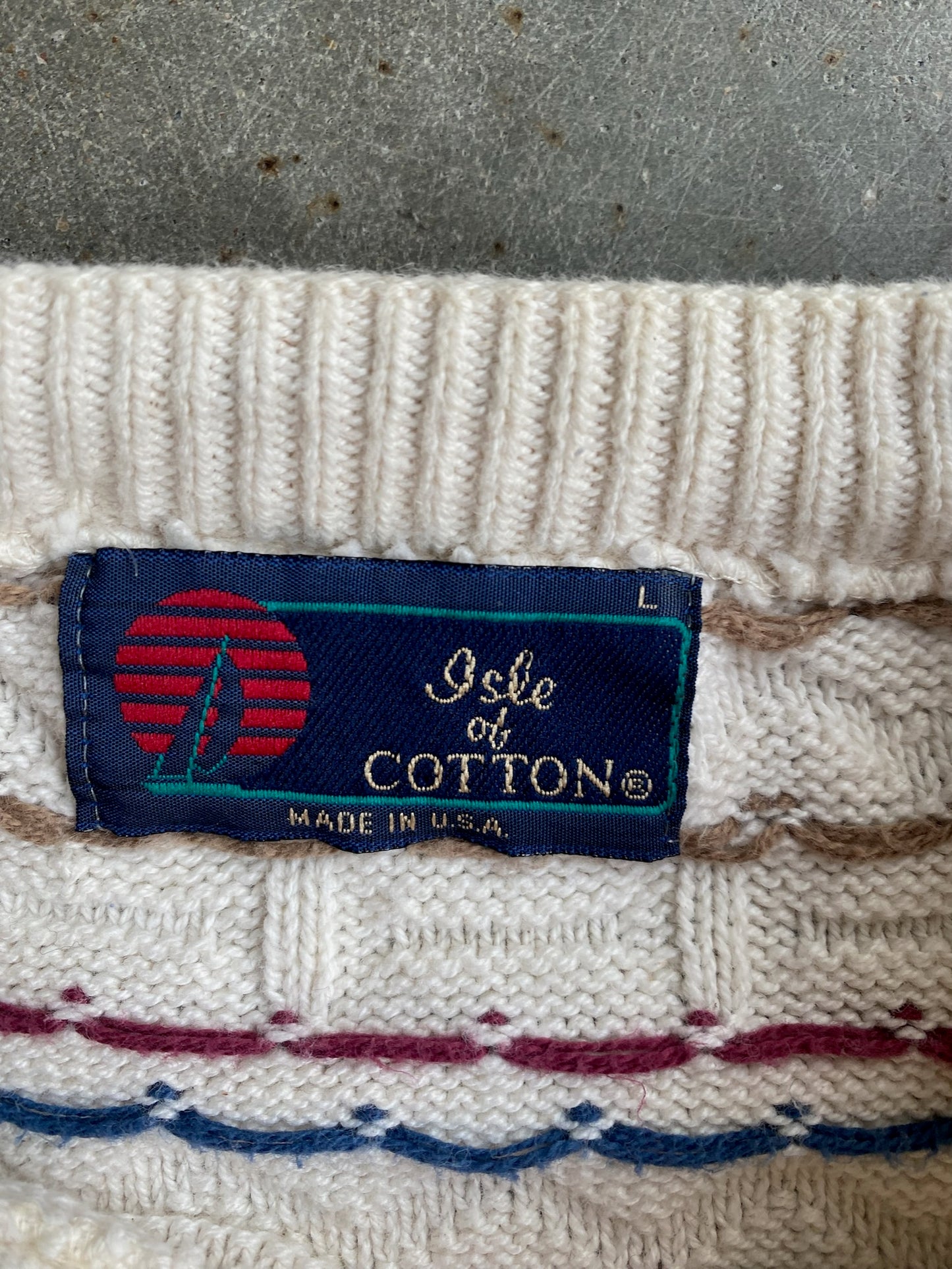 Vintage Isle of Cotton Sweater - L