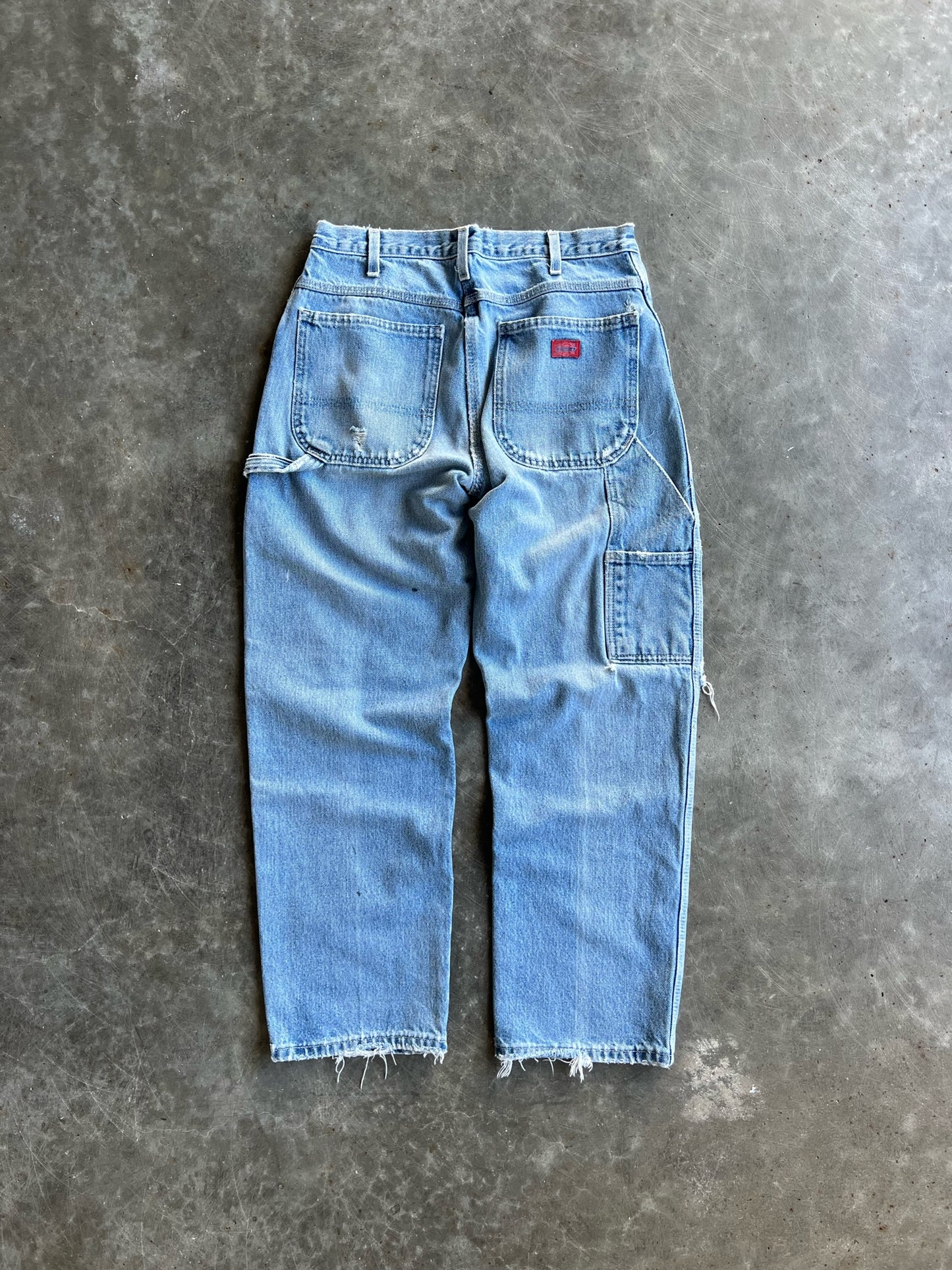 Vintage Distressed Medium Wash Dickies Carpenter Pants - 32