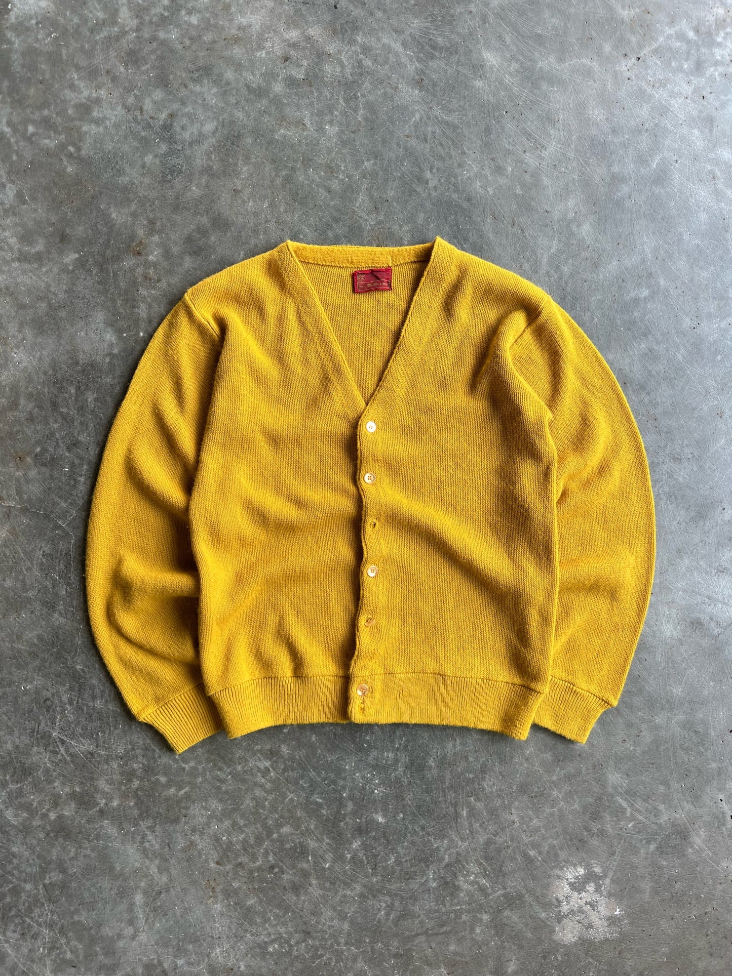 Vintage Yellow King Roads Knit Cardigan - L